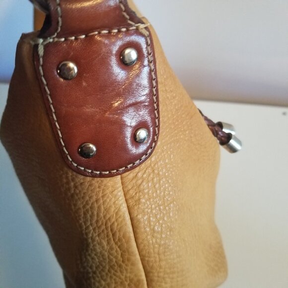 Fossil Women's Carmel Pebble Leather Boho Y2K Western Tan Purse - Picture 12 of 13